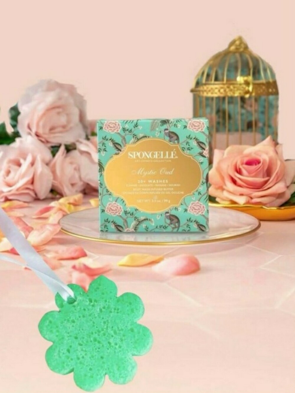 Spongelle Mystic Oud Flower Sponge - Art Chinos - bergamot carnation & oud *BNIB